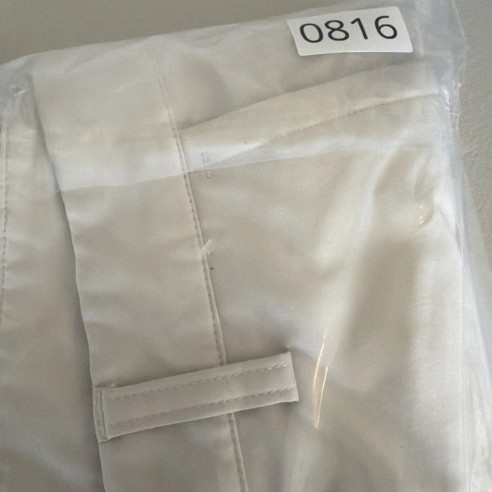 adidas Men's 36 White Polyester Microfiber Regular Fit Straight Flat Front Pants